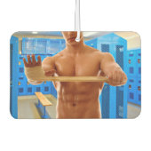 SlipperyJoe's gespierde man shirtloze borst 6-pack Luchtverfrisser (Voorkant)