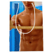 SlipperyJoe's gespierde man shirtloze borst 6-pack Medium Cadeauzakje (Voorkant)