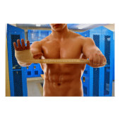 SlipperyJoe's gespierde man shirtloze borst 6-pack Perfect Poster (Voorkant)