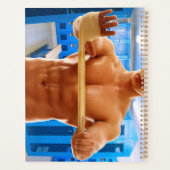 SlipperyJoe's gespierde man shirtloze borst 6-pack Planner (Achterkant)