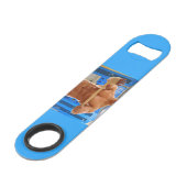 SlipperyJoe's gespierde man shirtloze borst 6-pack Speed Flessenopener (Achterkant Gekanteld)