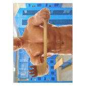 SlipperyJoe's gespierde man shirtloze borst 6-pack Tafelkleed (Voorkant)