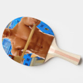 SlipperyJoe's gespierde man shirtloze borst 6-pack Tafeltennisbatje (Zijkant)
