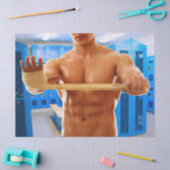 SlipperyJoe's gespierde man shirtloze borst 6-pack Tissuepapier (Craft)