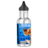 SlipperyJoe's gespierde man shirtloze borst 6-pack Waterfles (Links)