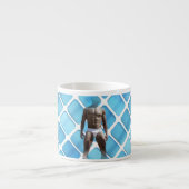 SlipperyJoe's gespierde man six-pack abs witte ond Espresso Kop (Voorkant)