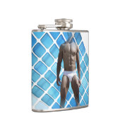 SlipperyJoe's gespierde man six-pack abs witte ond Heupfles (Rechts)