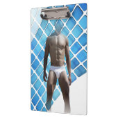 SlipperyJoe's gespierde man six-pack abs witte ond Klembord (Links)