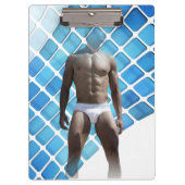 SlipperyJoe's gespierde man six-pack abs witte ond Klembord (Voorkant)