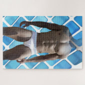 SlipperyJoe's gespierde man six-pack abs witte ond Legpuzzel (Horizontaal)