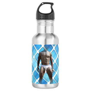 SlipperyJoe's gespierde man six-pack abs witte ond Waterfles