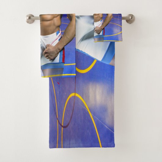 SlipperyJoe's gespierde man uitstulping six-pack s Bad Handdoek (Insitu)