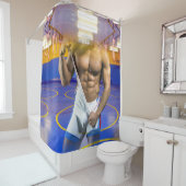 SlipperyJoe's gespierde man uitstulping six-pack s Douchegordijn (In situ)