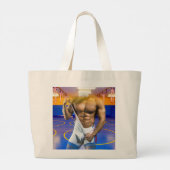 SlipperyJoe's gespierde man uitstulping six-pack s Grote Tote Bag (Achterkant)