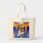 SlipperyJoe's gespierde man uitstulping six-pack s Grote Tote Bag (Voorkant)