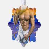 SlipperyJoe's gespierde man uitstulping six-pack s Ornament Kaart (Links)