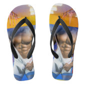 SlipperyJoe's gespierde man uitstulping six-pack s Teenslippers (Voetbed)