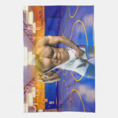 SlipperyJoe's gespierde man uitstulping six-pack s Theedoek (Verticaal)