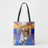 SlipperyJoe's gespierde man uitstulping six-pack s Tote Bag (Voorkant)