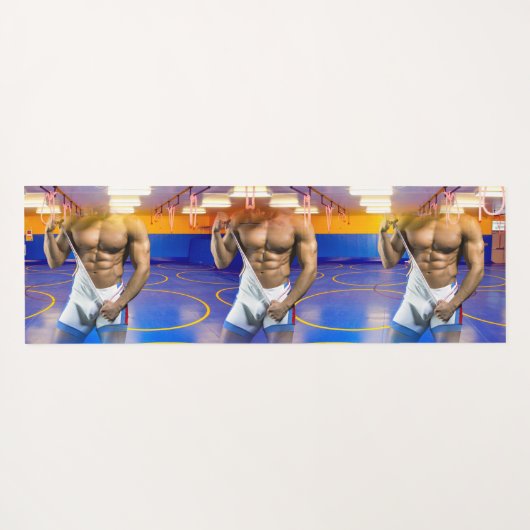 SlipperyJoe's gespierde man uitstulping six-pack s Yogamat (Achterkant (horizontaal))