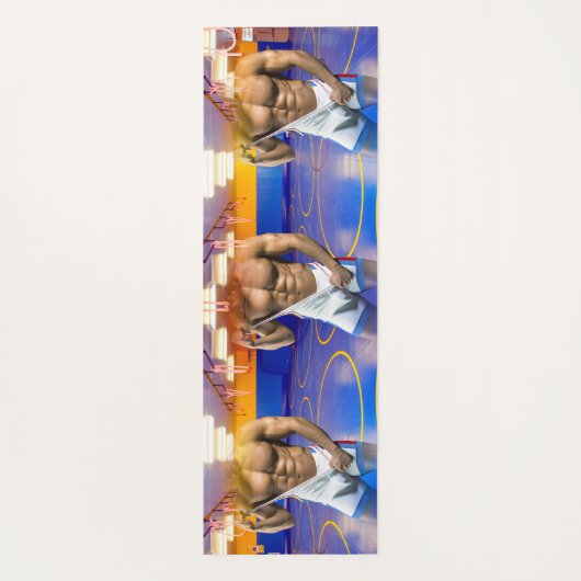 SlipperyJoe's gespierde man uitstulping six-pack s Yogamat (Achterkant)