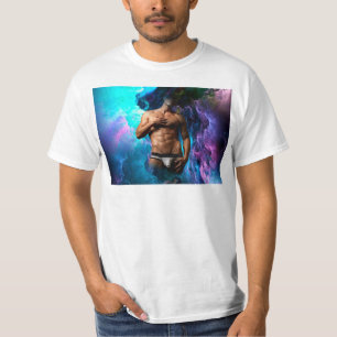 SlipperyJoe's gespierde mannenondergoed bult kosmi T-shirt