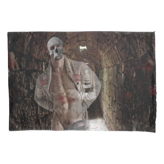 SlipperyJoe's gespierde spooksteen zwak verlichte Kussensloop (Voorkant)