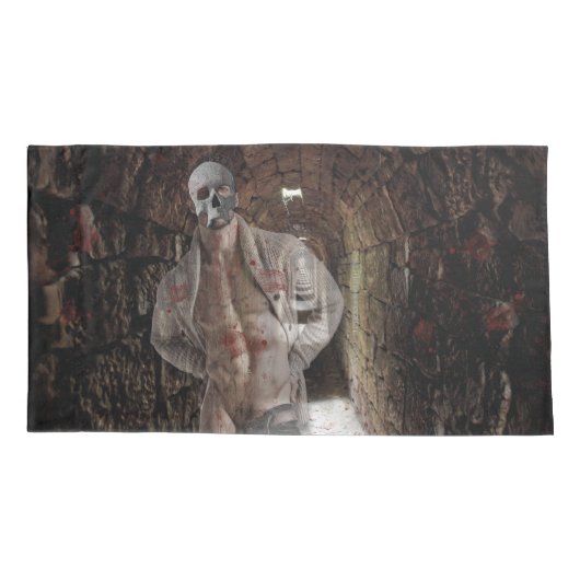 SlipperyJoe's gespierde spooksteen zwak verlichte  Kussensloop (Achterkant)