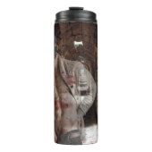 SlipperyJoe's gespierde spooksteen zwak verlichte  Thermosbeker (Voorkant)