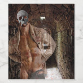 SlipperyJoe's gespierde spooksteen zwak verlichte  Wijn Etiket (Enkel label)