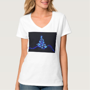 SlipperyJoe's gestileerde gloeiende kerstboom brig T-shirt