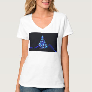 SlipperyJoe's gestileerde gloeiende kerstboom brig T-shirt
