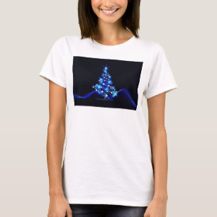 SlipperyJoe's gestileerde gloeiende kerstboom brig T-shirt