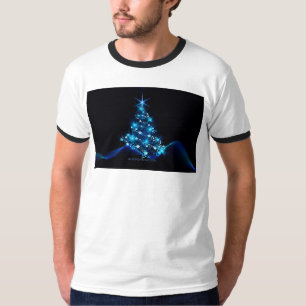 SlipperyJoe's gestileerde gloeiende kerstboom brig T-shirt