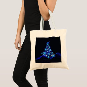 SlipperyJoe's gestileerde gloeiende kerstboom brig Tote Bag