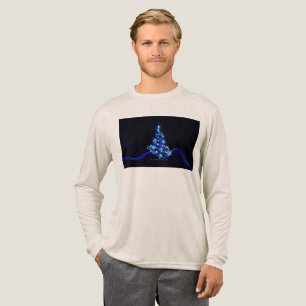 SlipperyJoe's gestileerde gloeiende kerstboom brig Tri-Blend Shirt