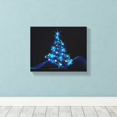 SlipperyJoe's gestileerde gloeiende kerstboombriga Canvas Afdruk (Insitu (Houten vloer))