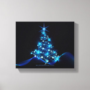 SlipperyJoe's gestileerde gloeiende kerstboombriga Canvas Afdruk