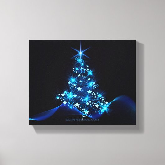 SlipperyJoe's gestileerde gloeiende kerstboombriga Canvas Afdruk (Voorkant)