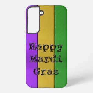 SlipperyJoe's gewaagde Mardi Gras-thema paars goud Samsung Galaxy Hoesje