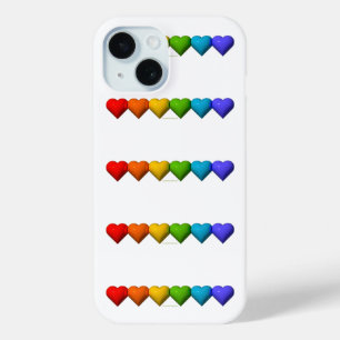 SlipperyJoe's glanzende 3D-hartvormige tekens creë iPhone 15 Case
