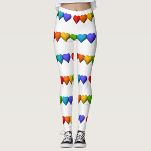 SlipperyJoe's glanzende 3D-hartvormige tekens creë Leggings