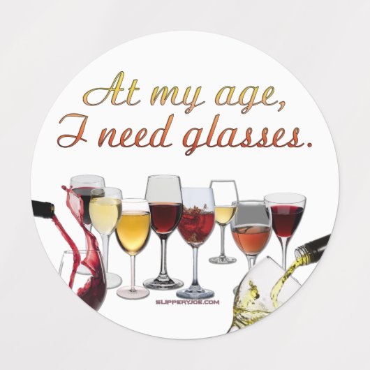 SlipperyJoe's glazen gefermenteerde druiven, wijnp Labels (Design 2)