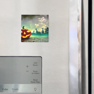 SlipperyJoe's gloeiende jack‑o'-lantern Halloween Magneet
