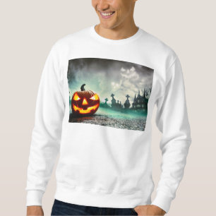 SlipperyJoe's gloeiende jack‑o'-lantern Halloween Trui