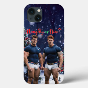 SlipperyJoe's gloeiende kerstbomen twee gespierde Case-Mate iPhone Case