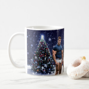 SlipperyJoe's gloeiende kerstbomen twee gespierde Koffiemok