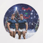 SlipperyJoe's gloeiende kerstbomen twee gespierde Labels (Design 1)