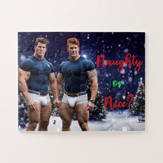SlipperyJoe's gloeiende kerstbomen twee gespierde Legpuzzel (Horizontaal)