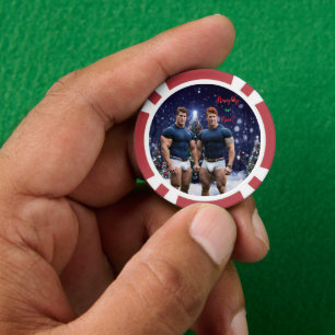 SlipperyJoe's gloeiende kerstbomen twee gespierde Poker Chips